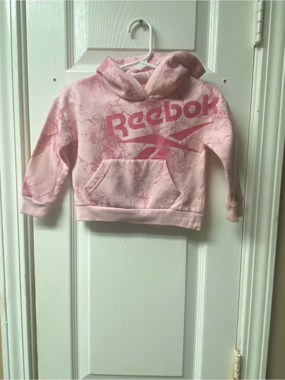 Reebok Light Pink Girls' 12 Month Hooded Sweatshirt with Graphic Logo